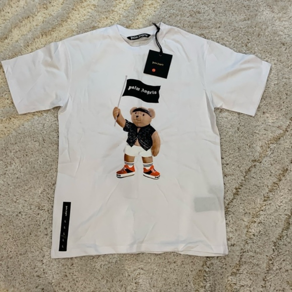 Palm Angels Pirate Teddy Bear White T-Shirt Mens Size Large